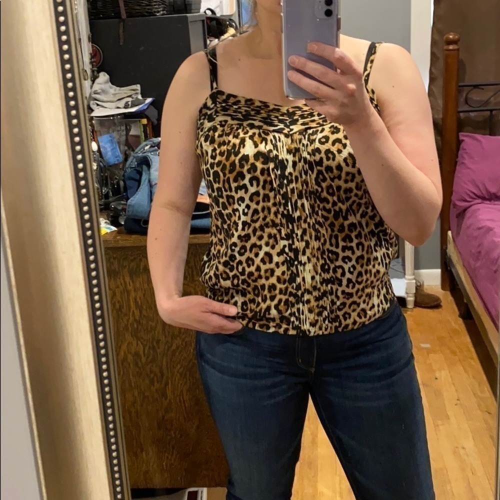 Express Silky Animal Print Cami EUC